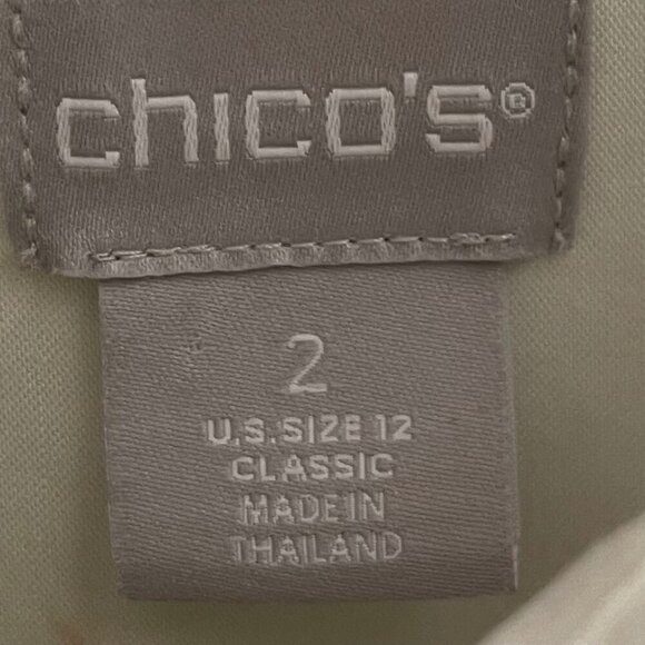 Chicos No Iron Stretch Shirt 12 Fruit Floral Print Button Up Tropical Blouse - Picture 7 of 9